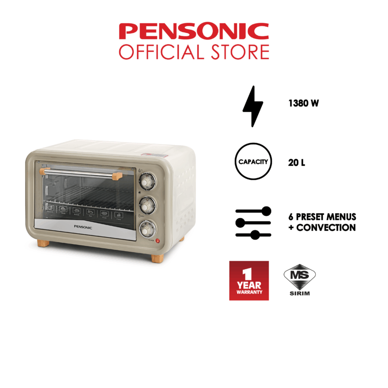 Pensonic Retro Electric Oven 20L | PEO-2012