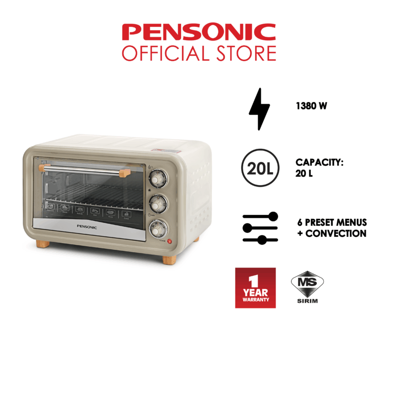 Pensonic Retro Electric Oven 20L | PEO-2012