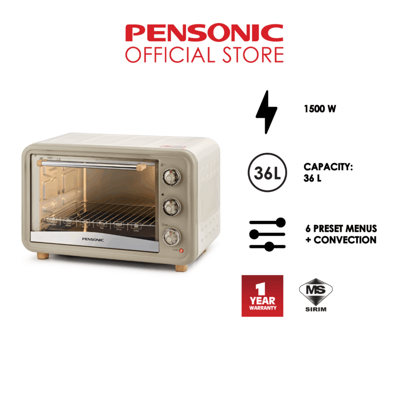 Pensonic Retro Electric Oven 36L | PEO-3612