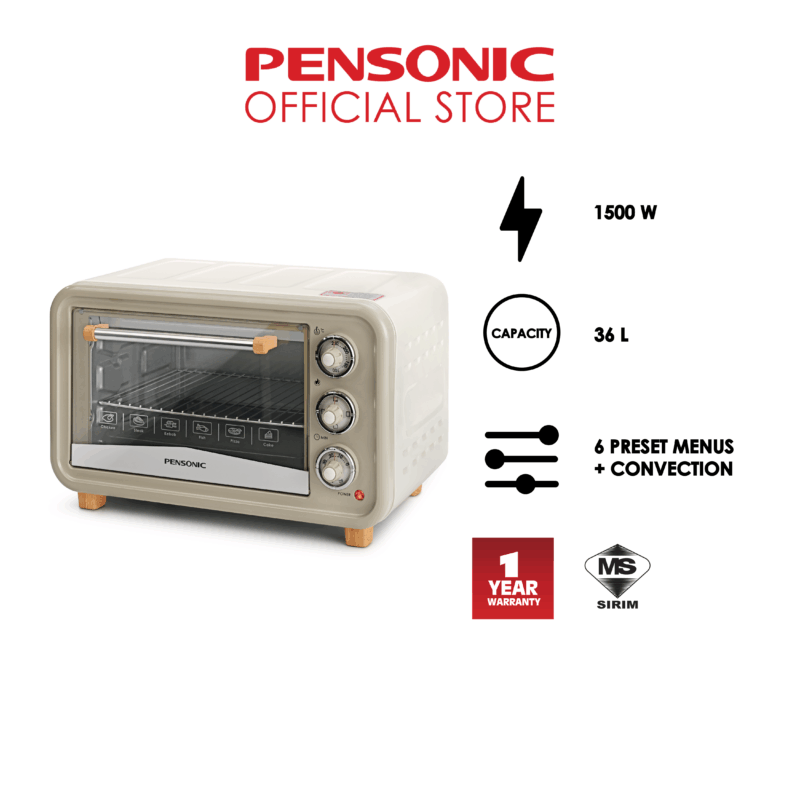 Pensonic Retro Electric Oven 36L | PEO-3612