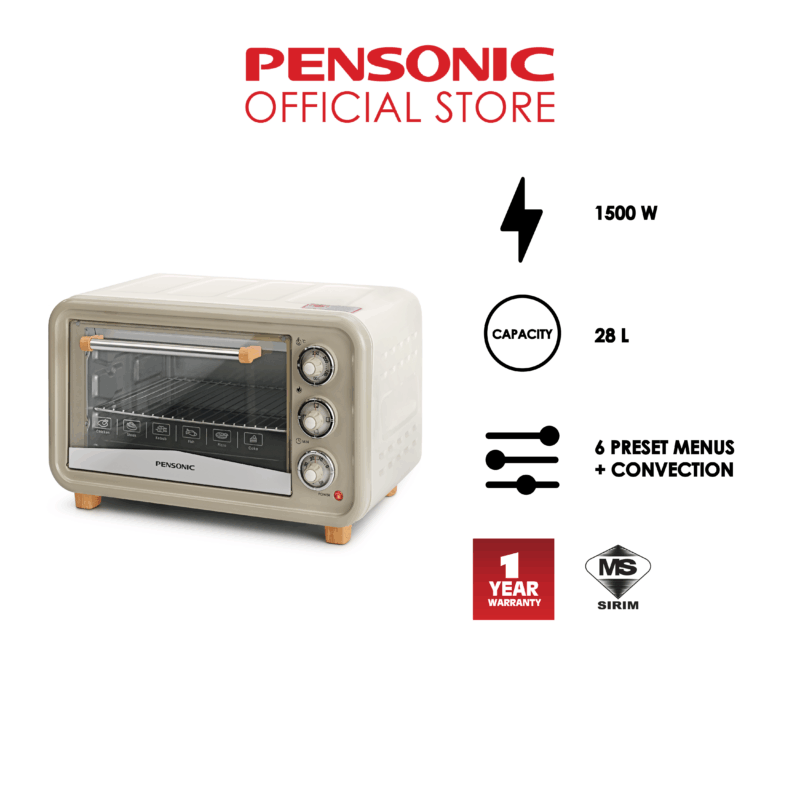 Pensonic Retro Electric Oven 28L | PEO-2812