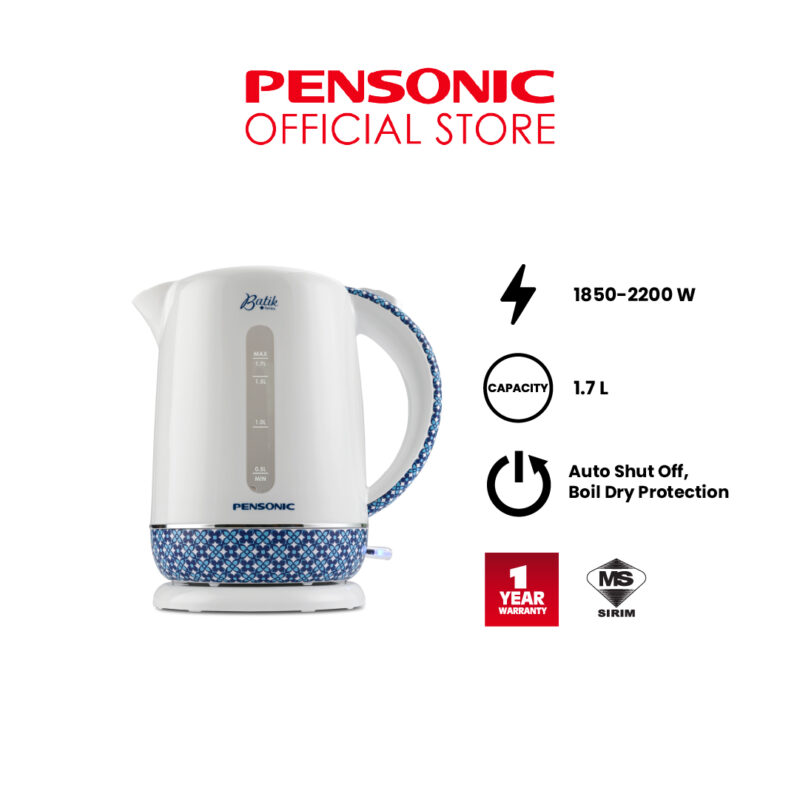 [ NEW ] Pensonic Batik Series Jug Kettle | PAB-1719CSB