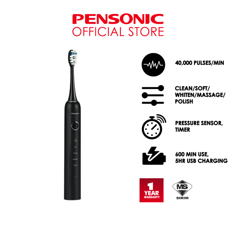 [ NEW ] Pensonic Livelle Bripro Plus Series Sonic Toothbrush | STS5001BK