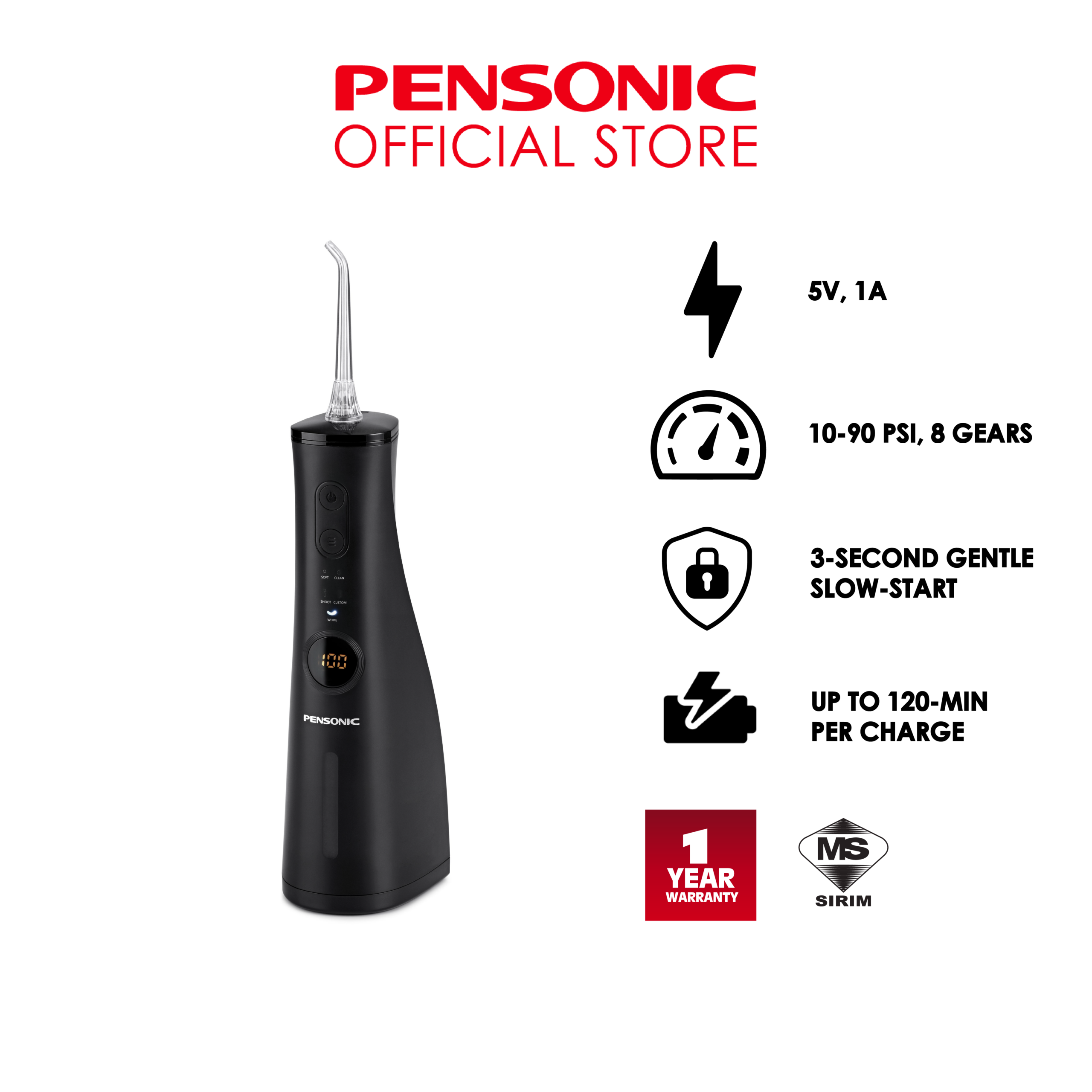 Pensonic Livelle BriPro Plus Water Flosser Premium 300ml | WFP82501MB