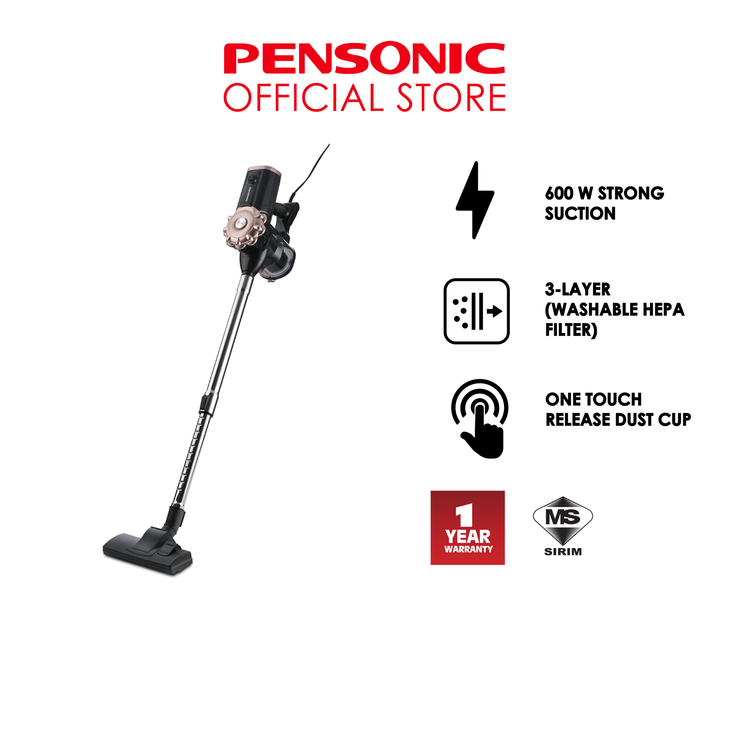 Pensonic Wired Stick Vacuum Cleaner | PVC-2000H